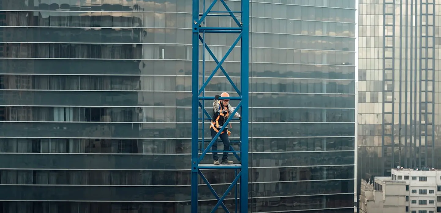 Construction site with crane - Industrial workforce